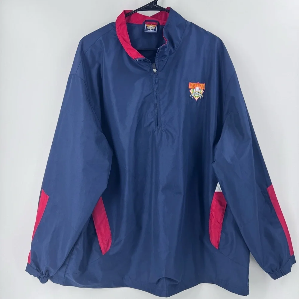 Cooperstown‎ Authentic Dream Park Navy and Red 1/4 Zip Windbreaker